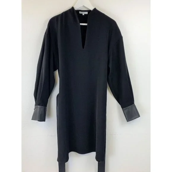 NWT Vince tied-waist V-neck dress Size L - Picture 4 of 8